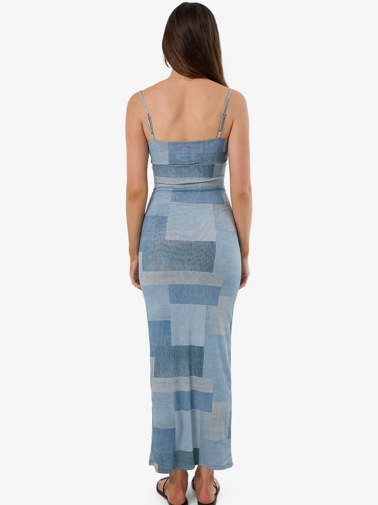 Outlet Thrills Shades Of Indigo Mesh Dress - Blue