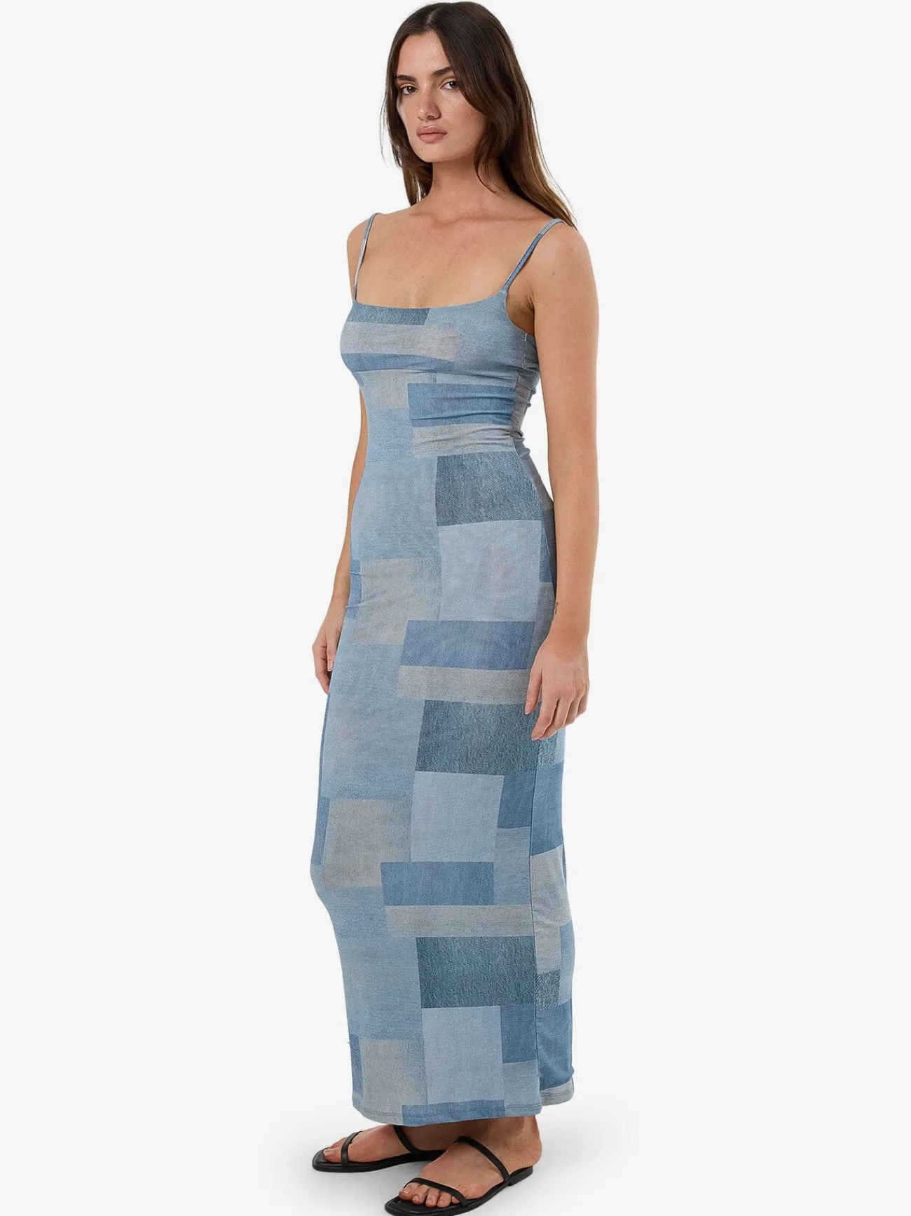 Outlet Thrills Shades Of Indigo Mesh Dress - Blue