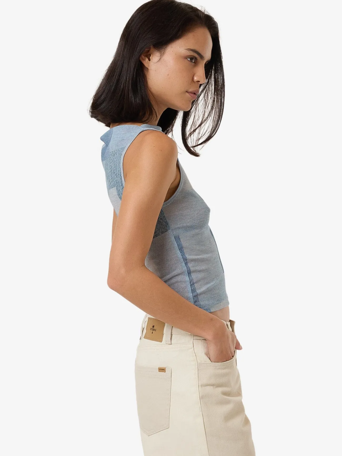 Hot Thrills Shades Of Indigo Mesh Tank - Blue