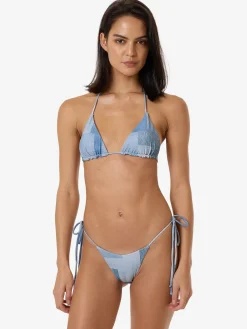 Best Thrills Shades Of Indigo Micro String Bikini Bottom - Blue