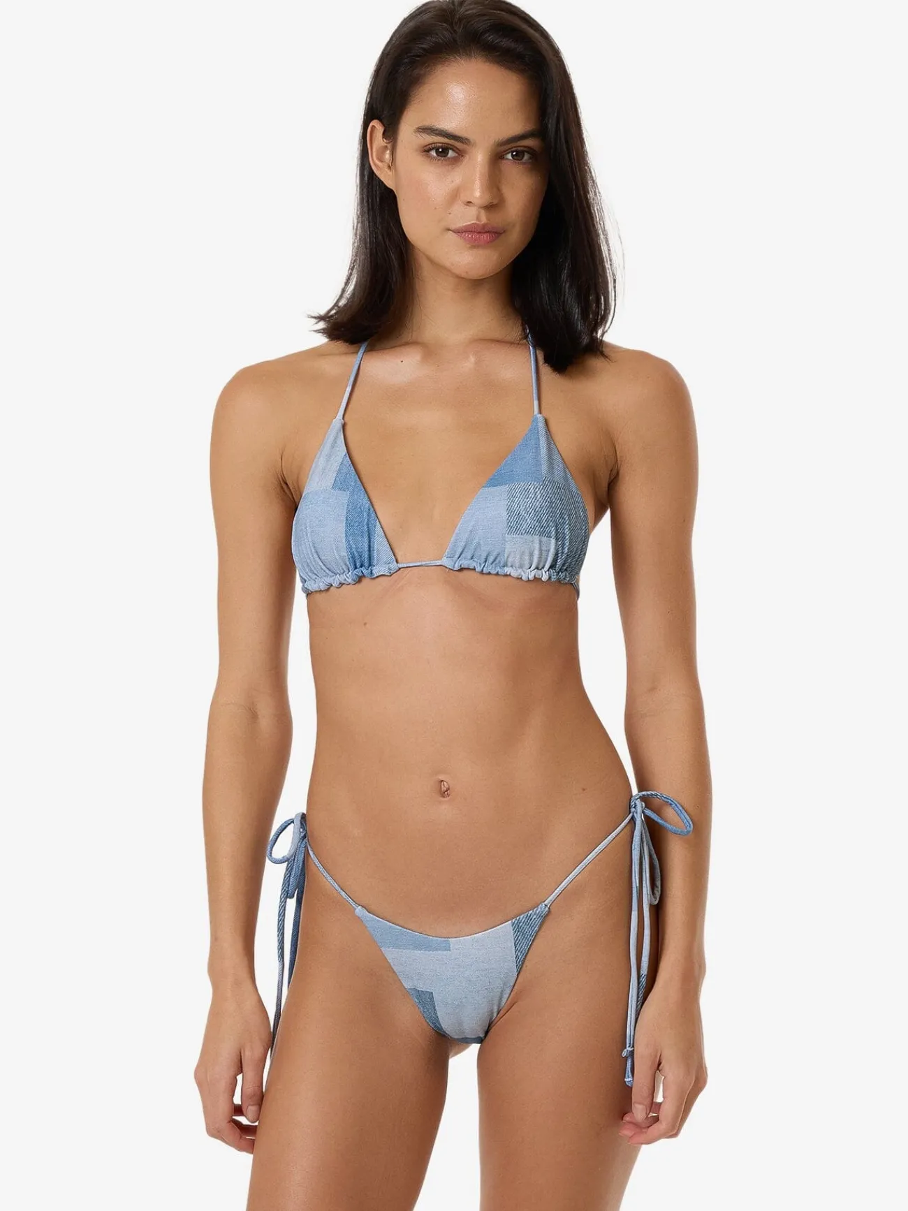 Best Thrills Shades Of Indigo Micro String Bikini Bottom - Blue