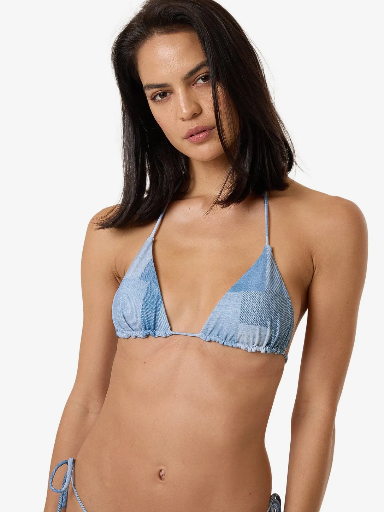 Online Thrills Shades Of Indigo String Bikini Top - Blue