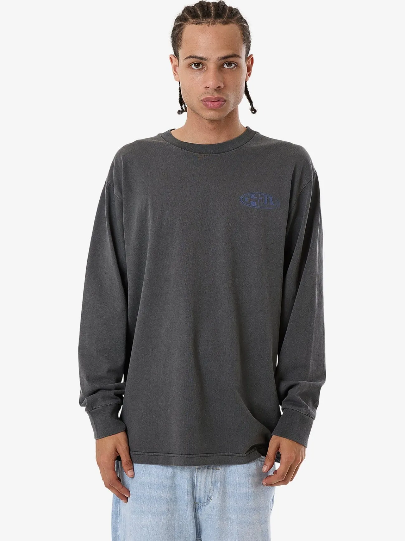 Fashion Thrills Shadow Oversize Fit Long Sleeve Tee - Merch Black MerchBlack