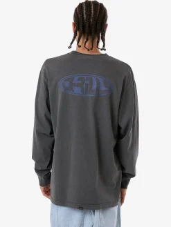 Fashion Thrills Shadow Oversize Fit Long Sleeve Tee - Merch Black MerchBlack