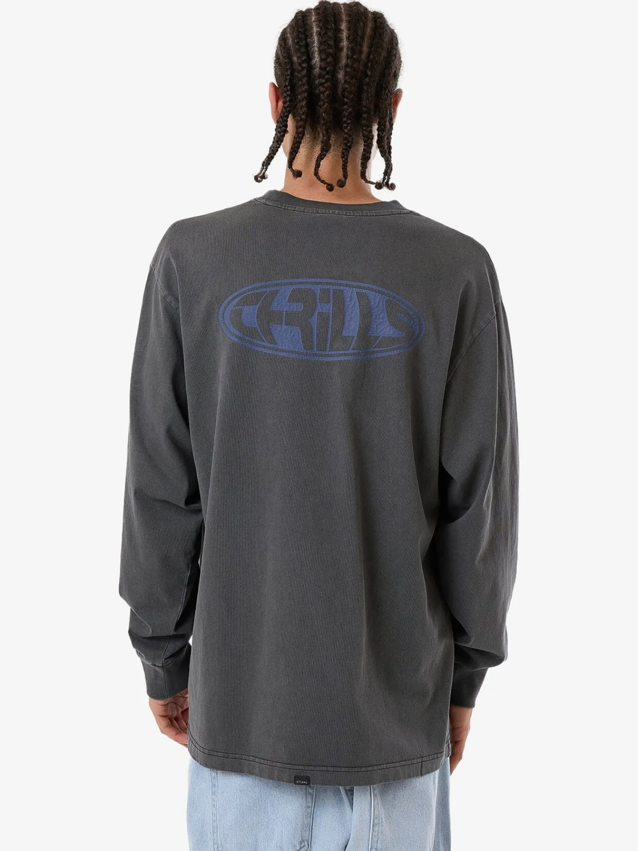 Fashion Thrills Shadow Oversize Fit Long Sleeve Tee - Merch Black MerchBlack