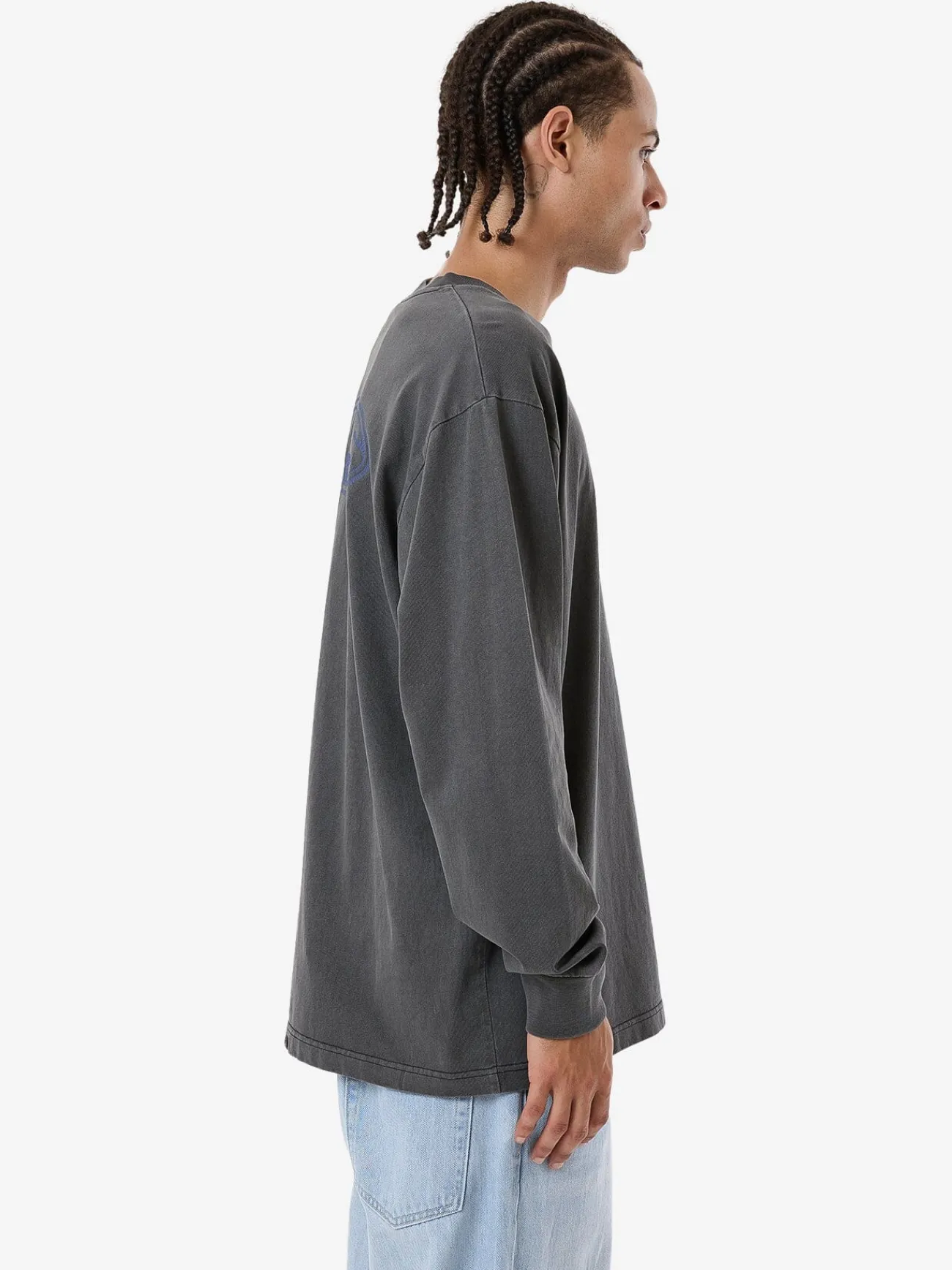 Fashion Thrills Shadow Oversize Fit Long Sleeve Tee - Merch Black MerchBlack