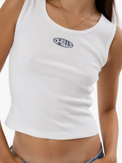 Outlet Thrills Shadow Y2K Tank - Dirty White DirtyWhite