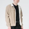 Hot Thrills Sherpa Wanderer Corduroy Jacket - Vintage Khaki VintageKhaki