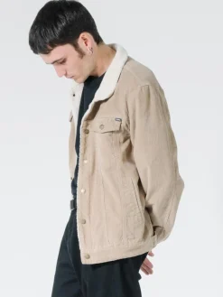 Hot Thrills Sherpa Wanderer Corduroy Jacket - Vintage Khaki VintageKhaki