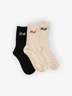 Outlet Thrills Signature 3 Pack Sock - Heritage White Black - Heritage White Red HeritageWhiteRed