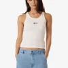 Hot Thrills Signature Rose Apex Tank - Dirty White DirtyWhite