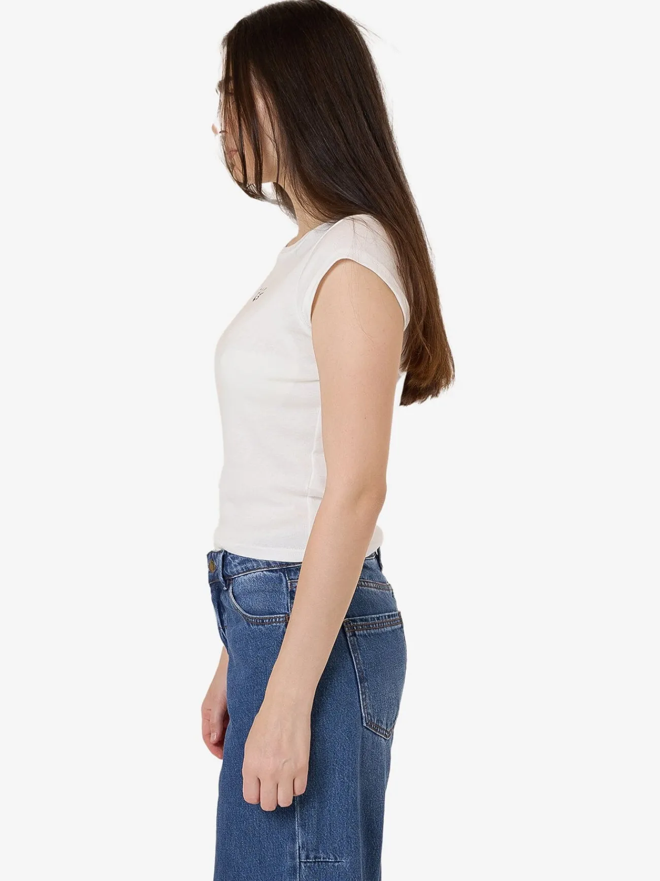 Sale Thrills Signature Rose Cap Sleeve Tee - Dirty White DirtyWhite