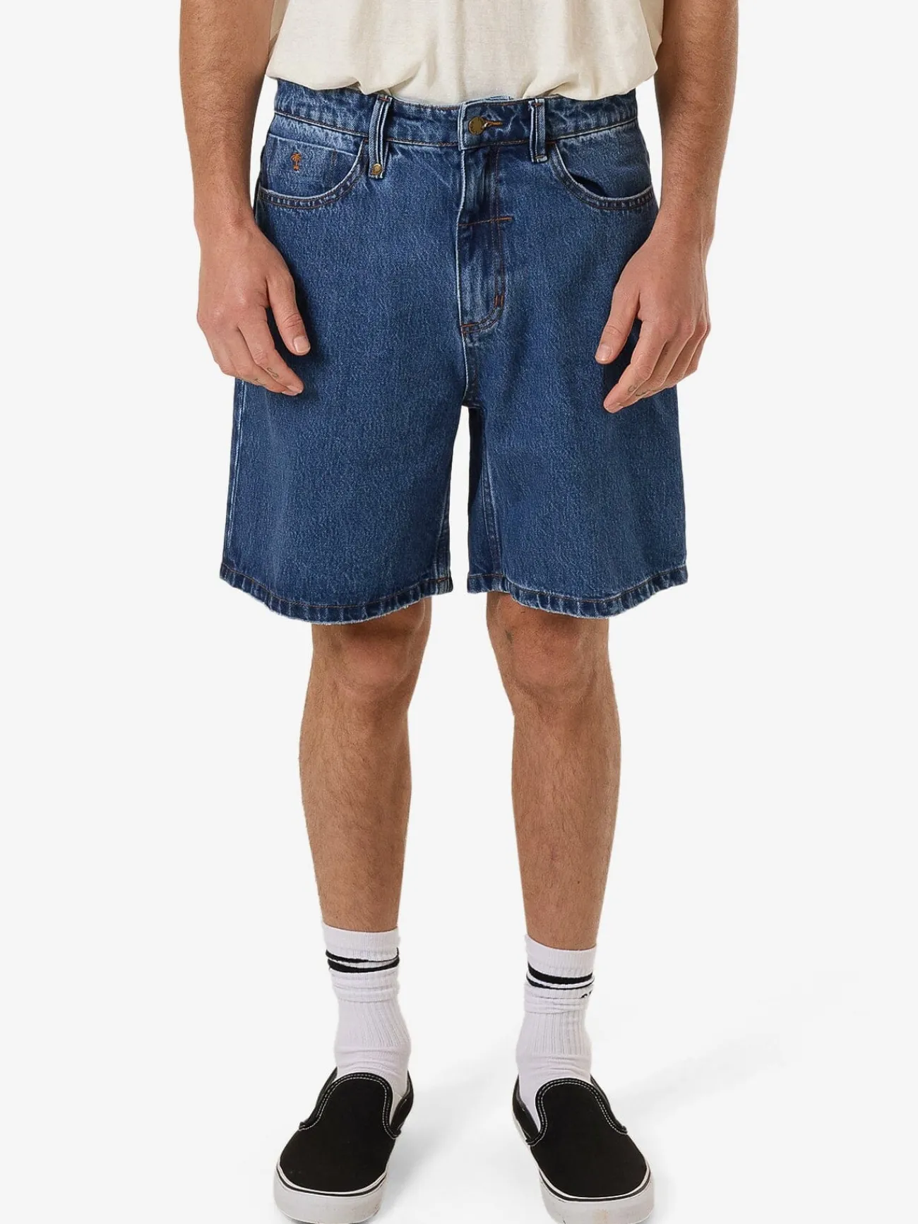 Fashion Thrills Slacker Denim Short - Double Rinsed Blues DoubleRinsedBlues