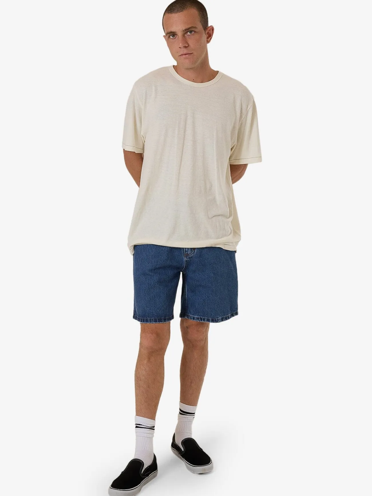Fashion Thrills Slacker Denim Short - Double Rinsed Blues DoubleRinsedBlues