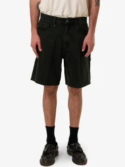 Sale Thrills Slacker Denim Short - Oil Green - Black