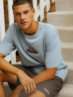 Discount Thrills Solace Of Nature Oversize Fit Tee - Blue Fog BlueFog