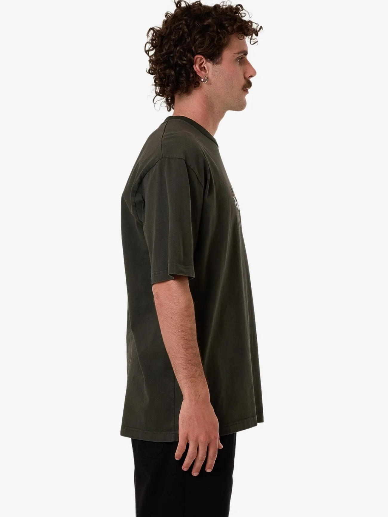 Hot Thrills Solace Of Nature Oversize Fit Tee - Oil Green OilGreen