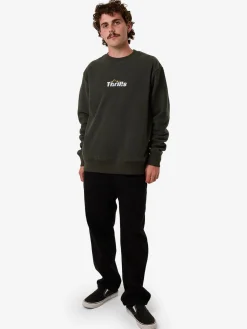 Clearance Thrills Solace Of Nature Oversize Polar Fleece Crew - Oil Green OilGreen