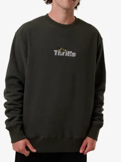 Clearance Thrills Solace Of Nature Oversize Polar Fleece Crew - Oil Green OilGreen