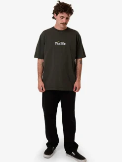 Hot Thrills Solace Of Nature Oversize Fit Tee - Oil Green OilGreen