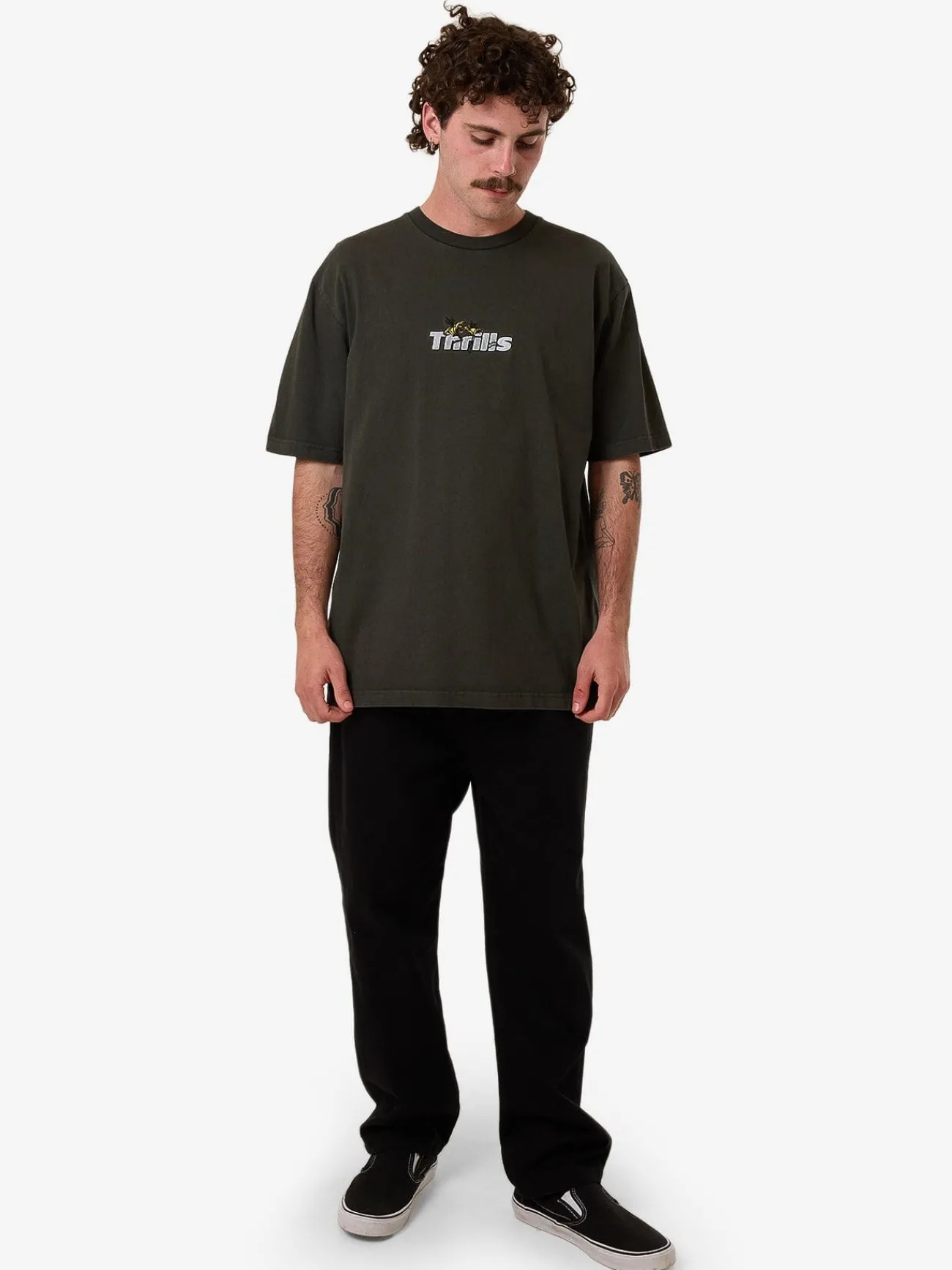 Hot Thrills Solace Of Nature Oversize Fit Tee - Oil Green OilGreen