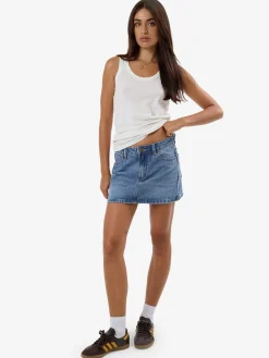 Discount Thrills Sophie Skirt - Dark Dust Blue DarkDustBlue