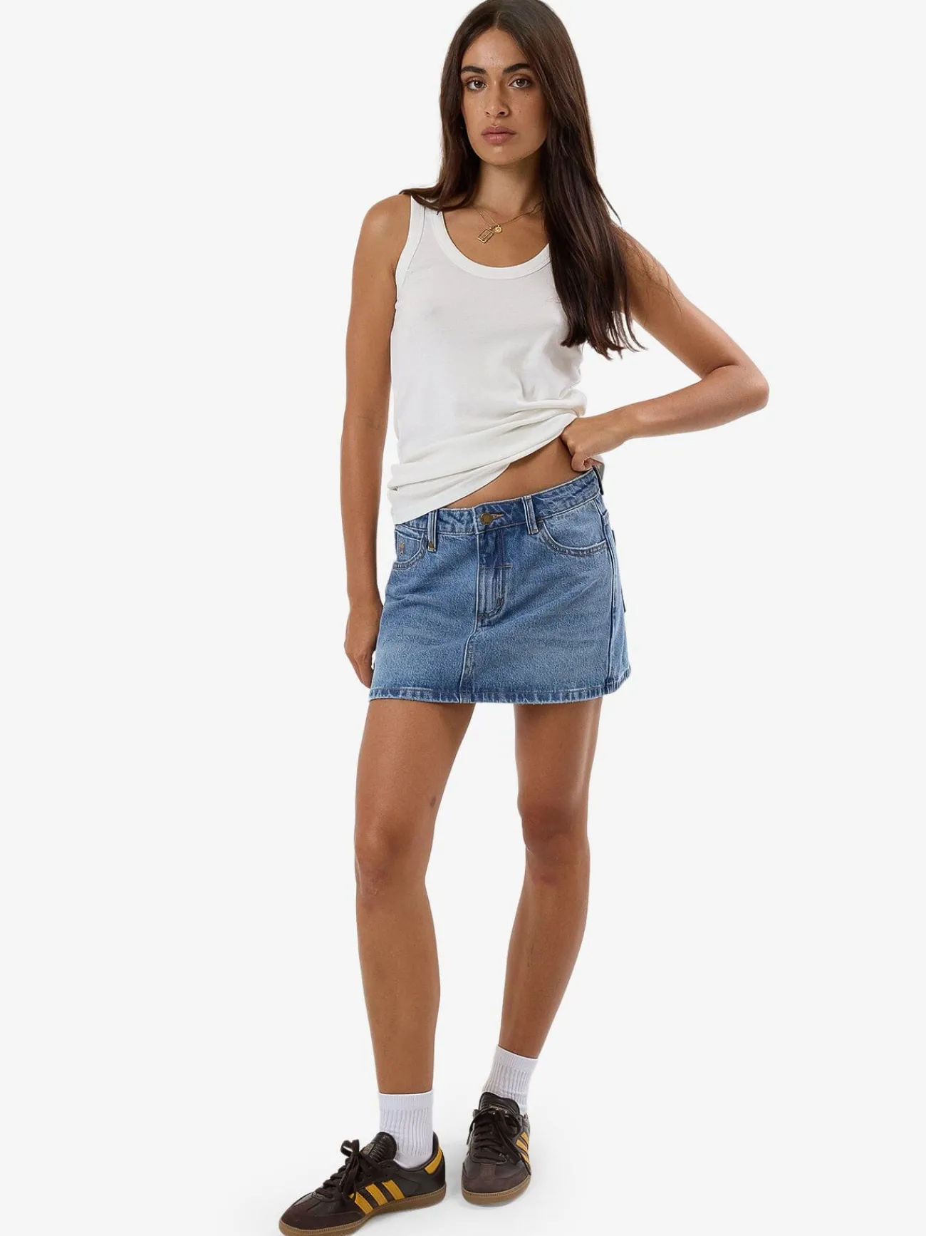 Discount Thrills Sophie Skirt - Dark Dust Blue DarkDustBlue