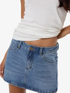 Discount Thrills Sophie Skirt - Dark Dust Blue DarkDustBlue