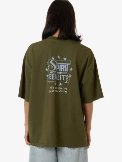 Hot Thrills Spirit Of Reality Oversized Tee - Burnt Olive BurntOlive