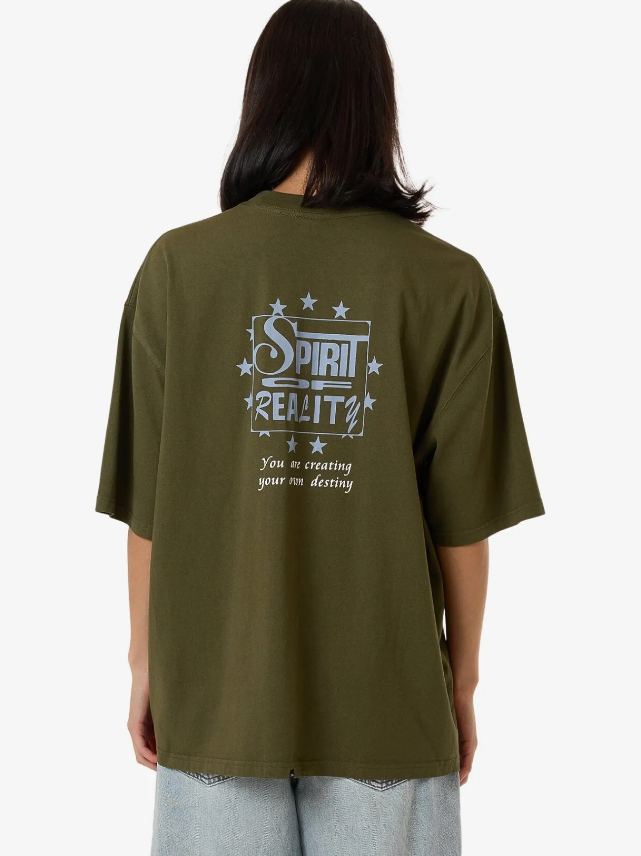 Hot Thrills Spirit Of Reality Oversized Tee - Burnt Olive BurntOlive