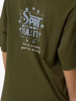Hot Thrills Spirit Of Reality Oversized Tee - Burnt Olive BurntOlive