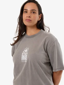Hot Thrills Stay Aware Square Tee - Washed Grey WashedGrey