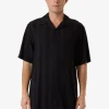 New Thrills Swan Song Bowling Shirt - Black