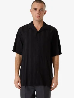 New Thrills Swan Song Bowling Shirt - Black