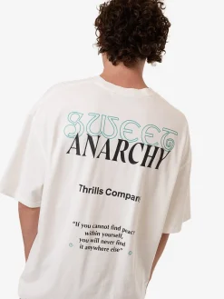 Discount Thrills Sweet Anarchy Box Fit Oversize Tee - Dirty White DirtyWhite