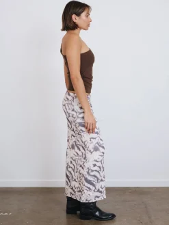 New Thrills Sylvie Gathered Skirt - Oatmeal
