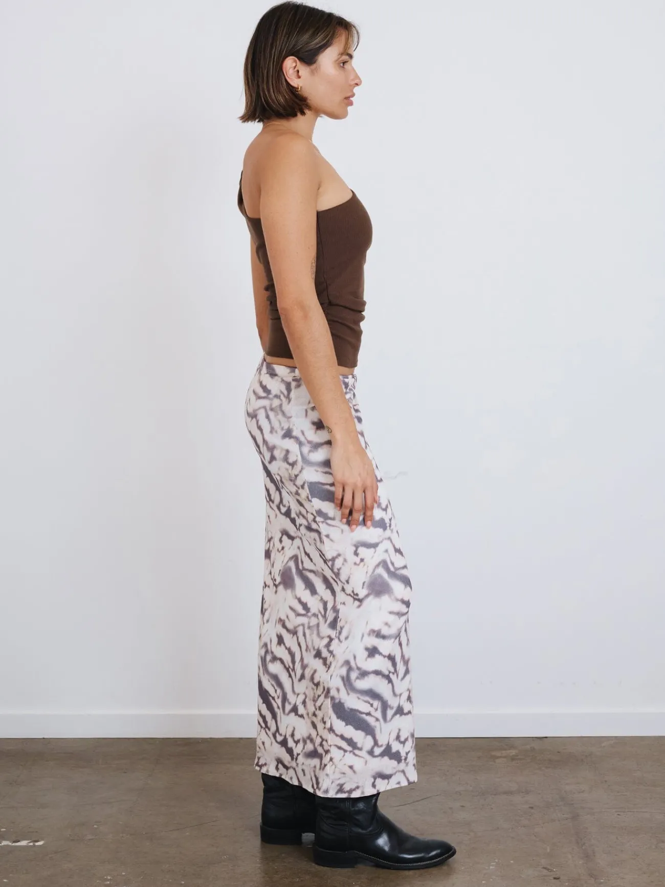 New Thrills Sylvie Gathered Skirt - Oatmeal