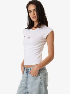 Hot Thrills TC Foundation Cap Sleeve Tee - White