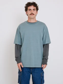 Hot Thrills Military Oversize Fit Tee - Stormy Sea StormySea