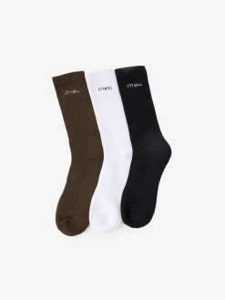 Hot Thrills Minimal 3 Pack Sock - White - Black - Tarmac