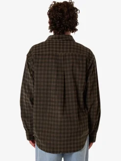 Fashion Thrills Union Cord Check Long Sleeve Shirt - Falcon