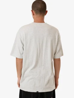 Hot Thrills Union Oversize Fit Pocket Tee - White Marle WhiteMarle
