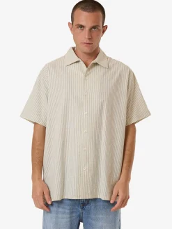 Best Thrills Union Short Sleeve Stripe Work Shirt - Grape Leaf GrapeLeaf
