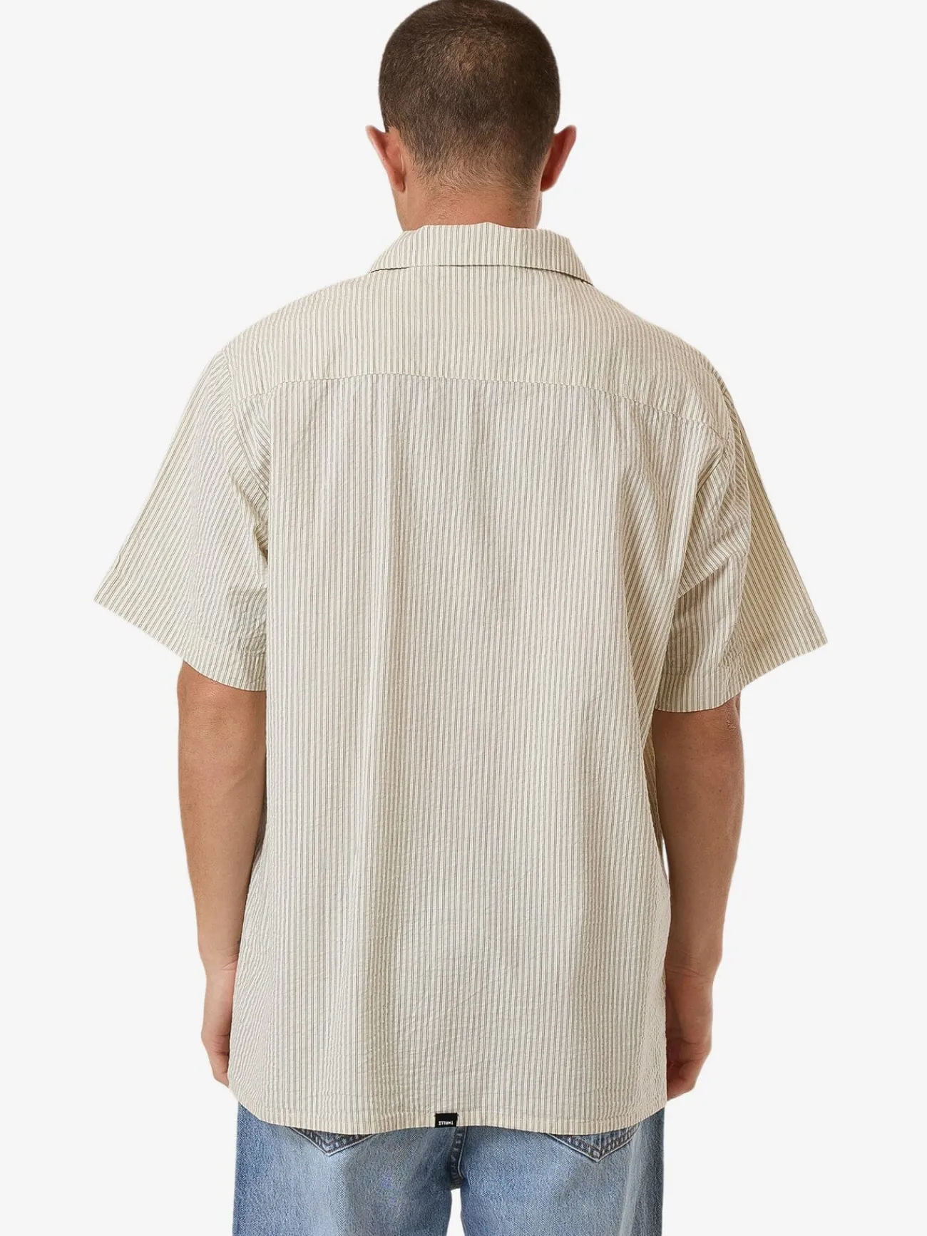 Best Thrills Union Short Sleeve Stripe Work Shirt - Grape Leaf GrapeLeaf