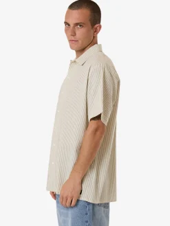 Best Thrills Union Short Sleeve Stripe Work Shirt - Grape Leaf GrapeLeaf