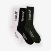 Discount Thrills Workwear 3 Pack Sock - White - Black - Grape Leaf GrapeLeaf