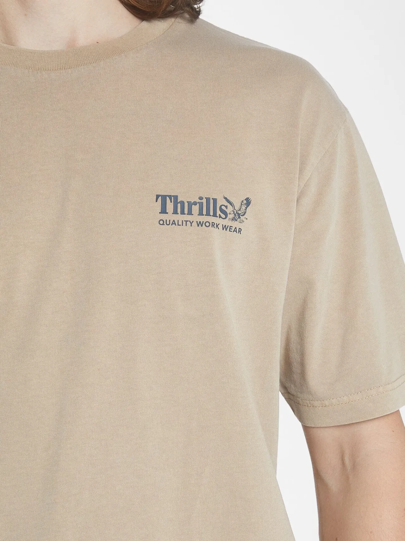 Online Thrills Workwear Oversize Fit Tee - Sand