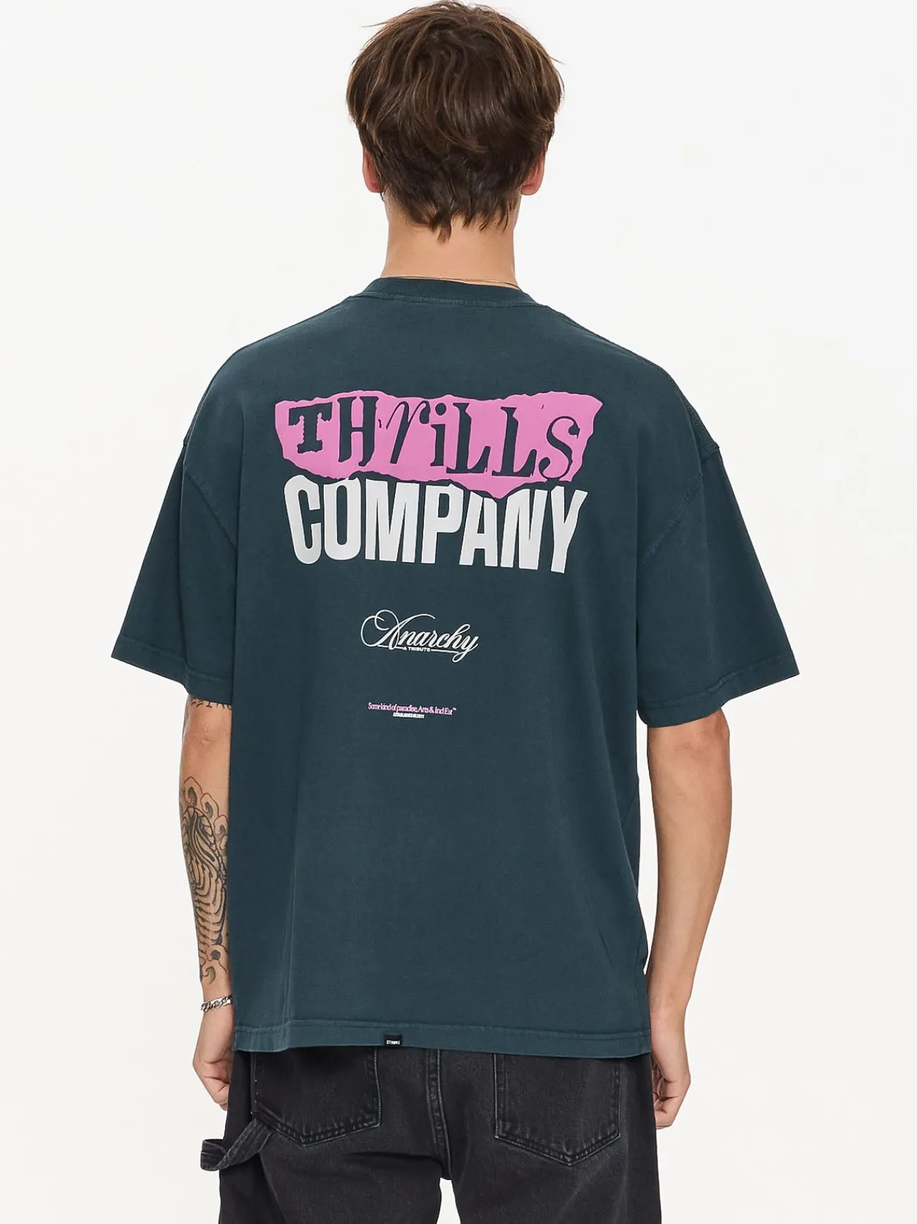Sale Thrills Total Anarchy Box Fit Oversize Short Tee - Deep Teal DeepTeal