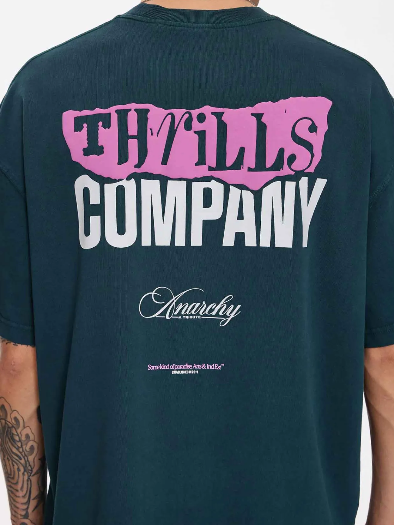 Sale Thrills Total Anarchy Box Fit Oversize Short Tee - Deep Teal DeepTeal
