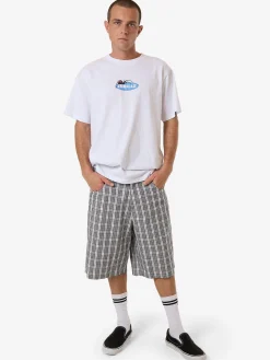 Online Thrills Trust In Us Big Slacker Short - White